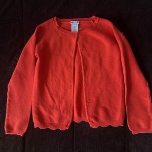 Jacadi scalloped girls cardigan coral size 10
